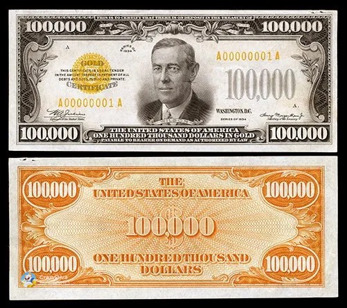 Зошто постоела банкнотата од 100.000 долари?