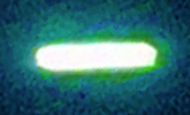 An Interstellar Visitor Above Mars Appears as a Massive Cylindrical Craft: A Possible Message From the Past
