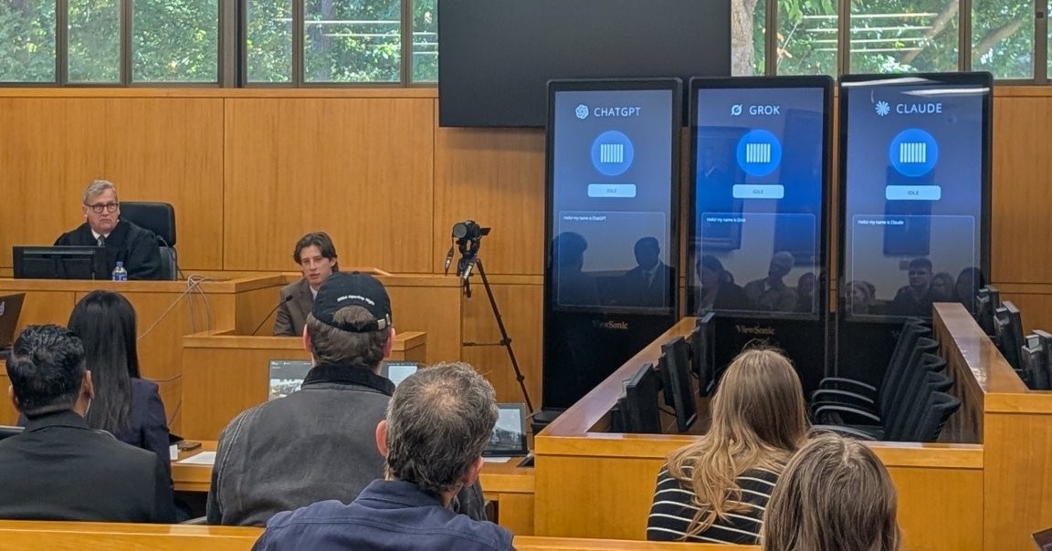 In the Courtroom of the Future: Three AIs on Trial as Jurors