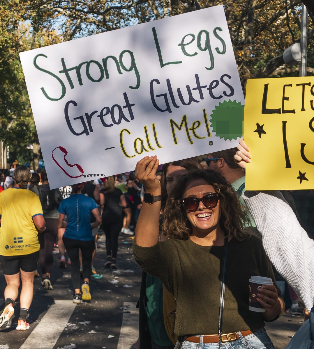 Olvida las apps de citas, puse mi número en un cartel en el maratón de Nueva York y así fue