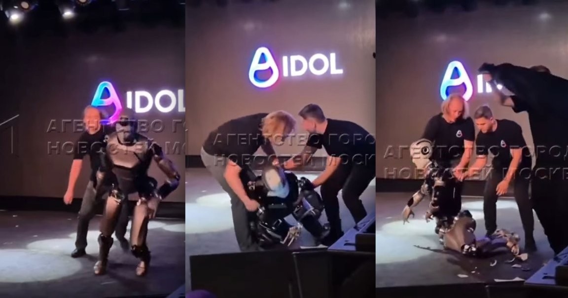 Russia’s Humanoid Robot AIdol Falls on Its Face During a Dramatic Stage Reveal