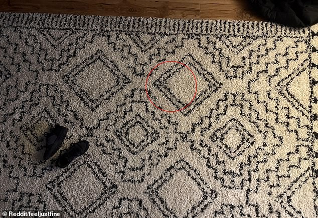 Le décor trompeur un tapis à motif et des chaussures banales
