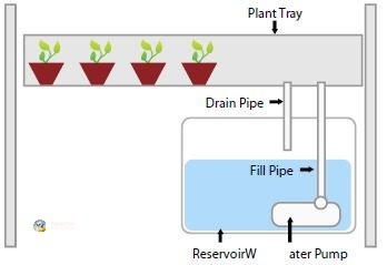 Системот со прилив и проток обезбедува рамномерна исхрана преку контролирано „поплавување и одводнување“