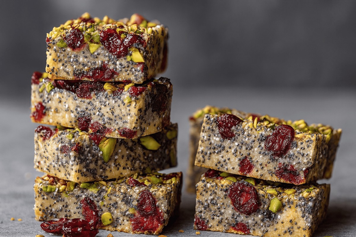 Потребни состојки за подготовка на чиа плочки со ф'стаци и брусница