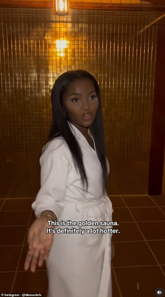 Омилено место ѝ е бањата со инфрацрвени светла и четири сауни, плус просторија со мраз