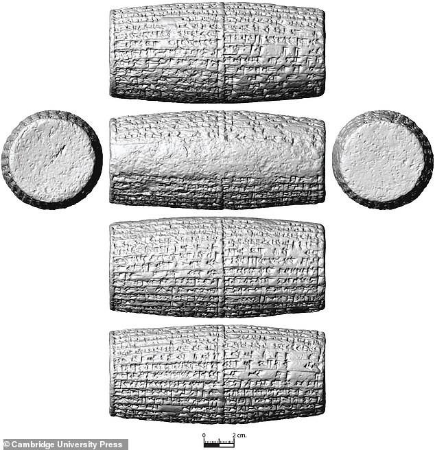Два глинени цилиндри со кралски натписи, закопани како ритуални темели под зикуратот во Киш