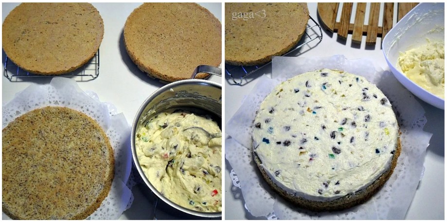 Листата на потребни состојки за подготовка на три кори и филот на Руска Салата Торта