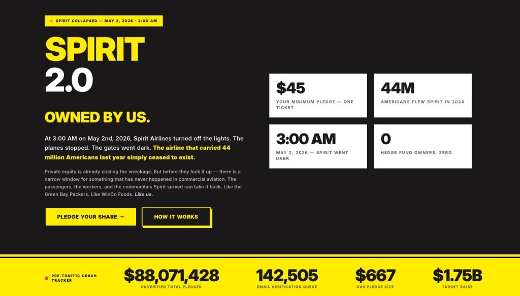 Веб-страницата „letsbuyspiritair.com“ се урна поради неверојатно интересирање, 124.755 луѓе веќе изразија желбата да бидат коосновачи
