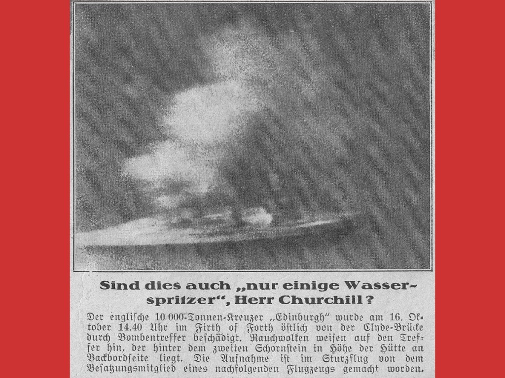 На 28 април 1942, ХМС Единбург тргнал од Мурманск со советско злато за воени испораки